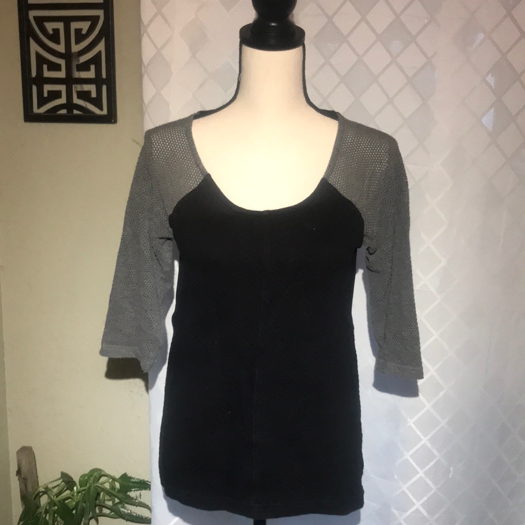 Willi Smith Mesh And Woven Top